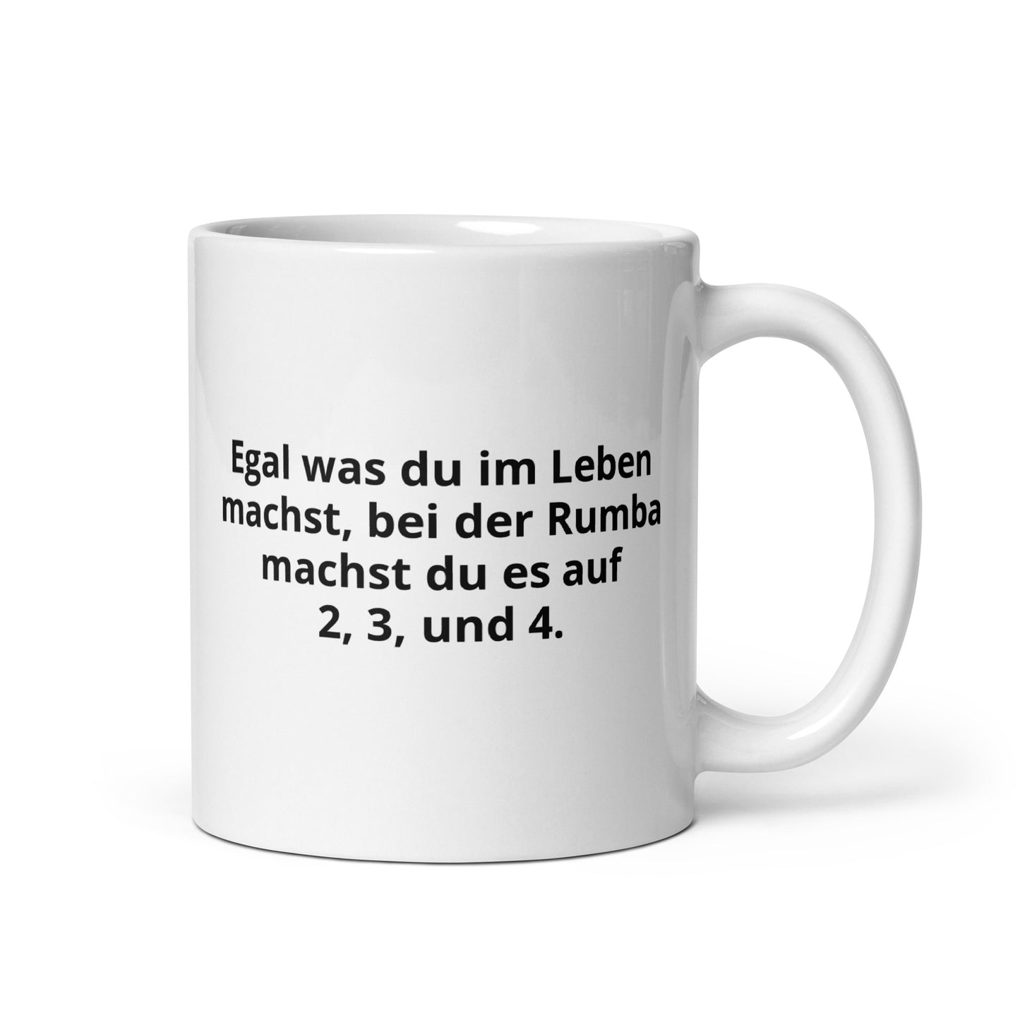 Rumba Tänzer-Weisheit -- Weiß glänzende Tasse