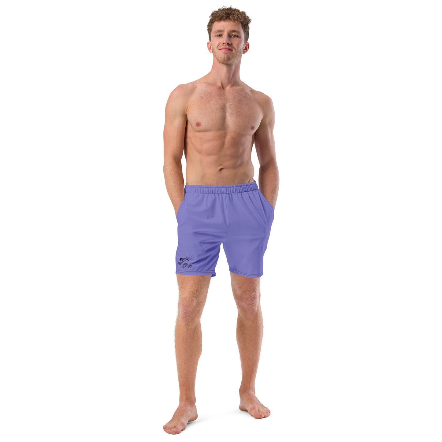 Blaue Herrn Badehose - Kitesurfer Logo