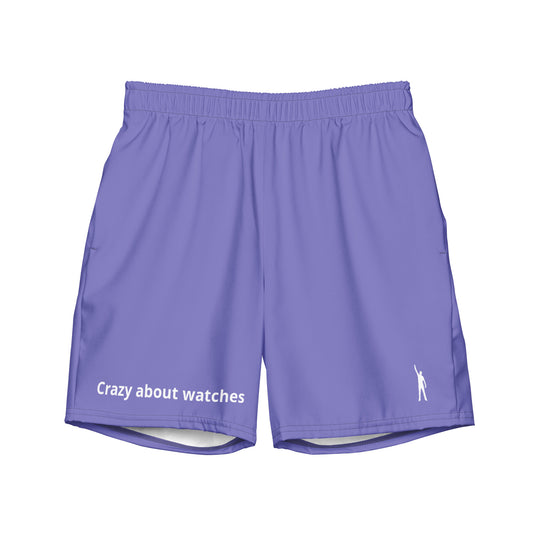 "Crazy about watches" - Blaue Herren-Badehosen