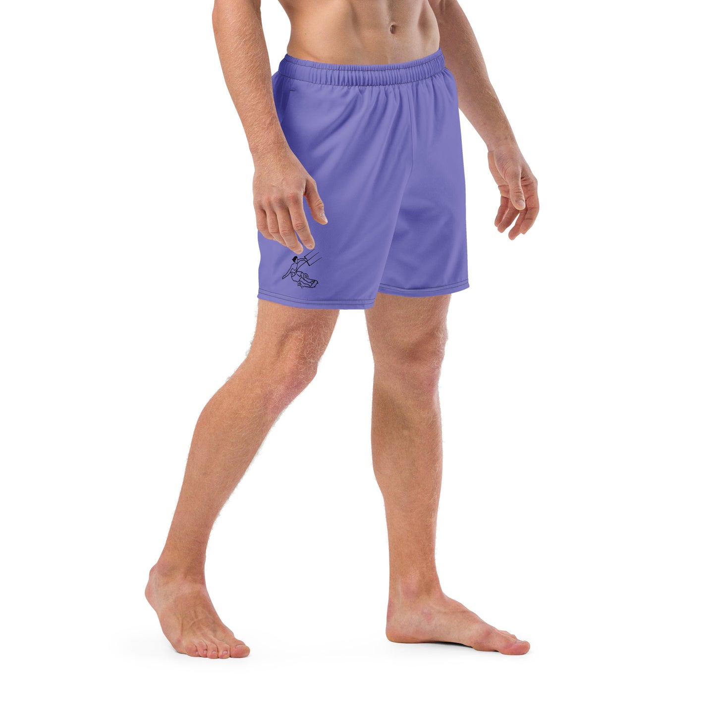 Blaue Herrn Badehose - Kitesurfer Logo