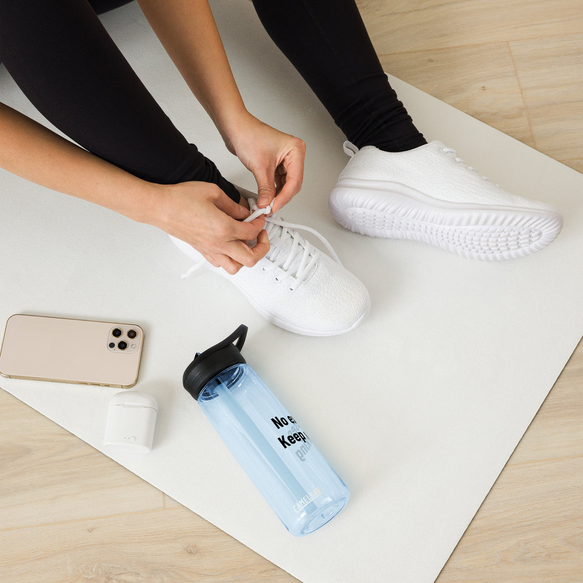 "No excuses Kepp Working" - Sport-Trinkflasche
