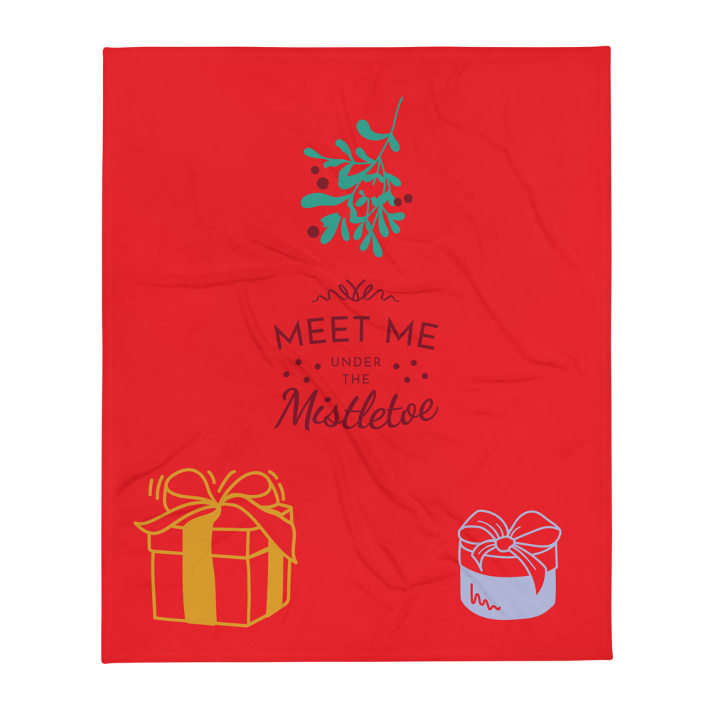 Kuschelige Weihnachtsdecke - "Meet Me Under The Mistletoe"