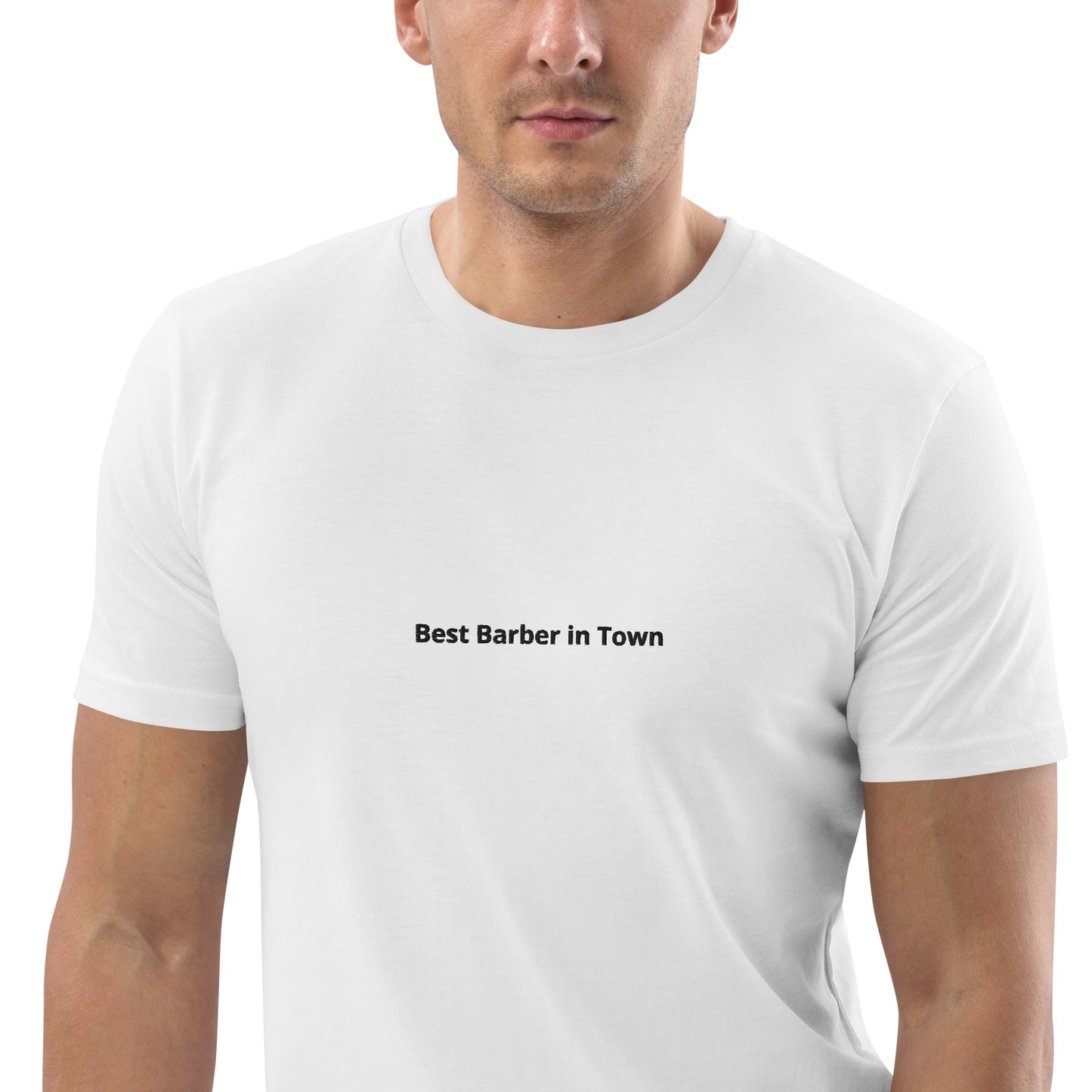 #"Best Barber in Town" - BESTICKT Herrn T-Shirt für den Barber