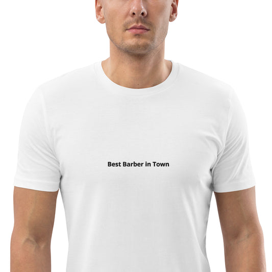 #"Best Barber in Town" - BESTICKT Herrn T-Shirt für den Barber