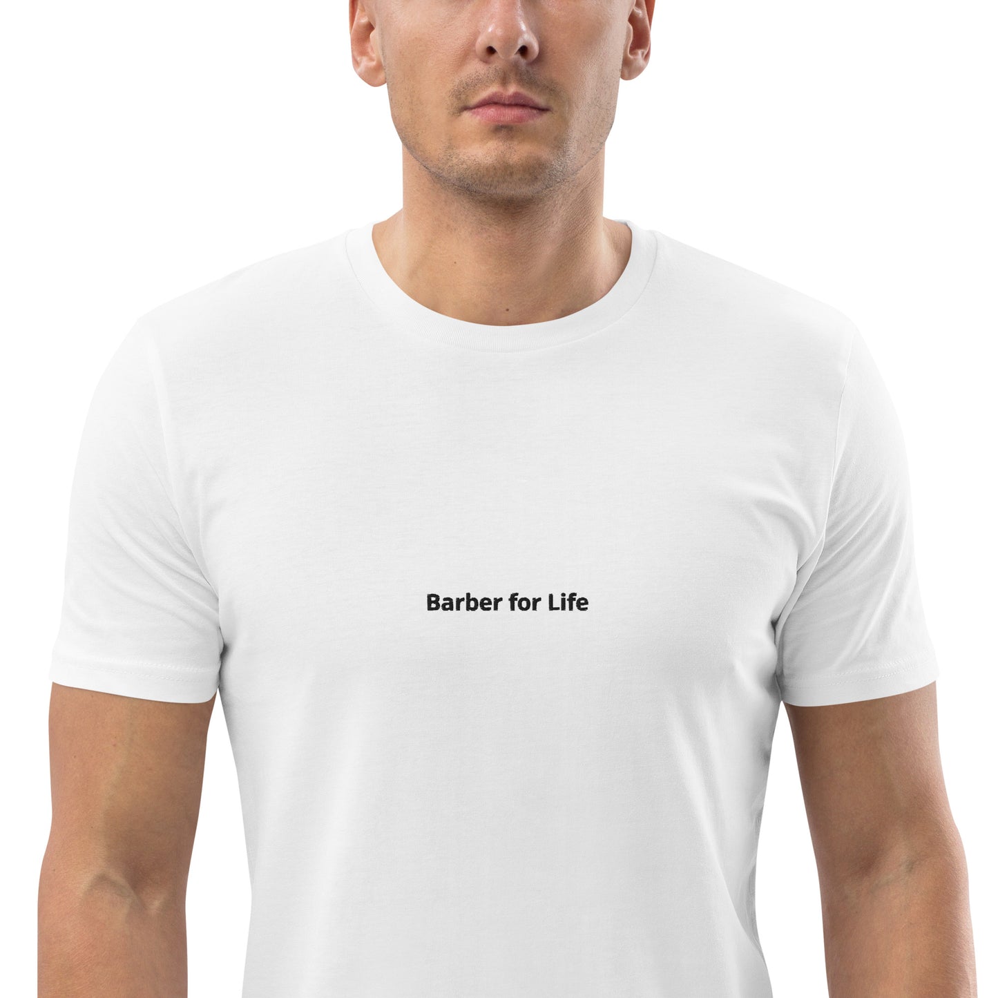 #"Barber for Life" - BESTICKT Herrn T-Shirt für den Barber