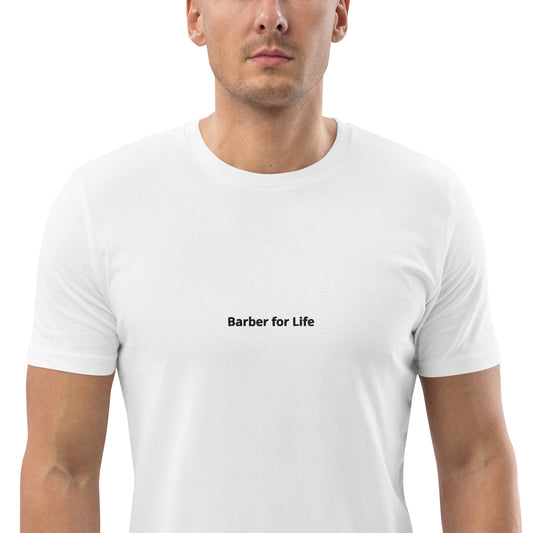 #"Barber for Life" - BESTICKT Herrn T-Shirt für den Barber