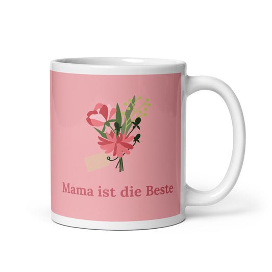 Weiße, glänzende Tasse